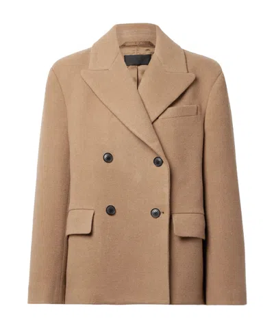 Nili Lotan Vianney Double-breasted Short Coat In Brown