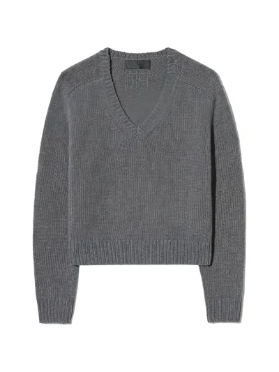 Nili Lotan Vicki V-neck Knitted Sweater In Gray