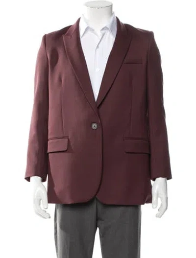 Pre-owned Nili Lotan Virgin Wool Blazer In Burgundy