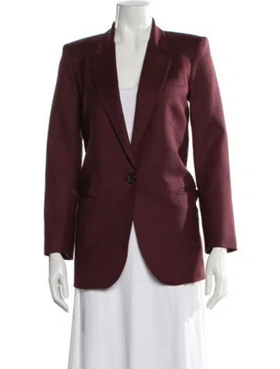 Pre-owned Nili Lotan Virgin Wool Blazer In Burgundy