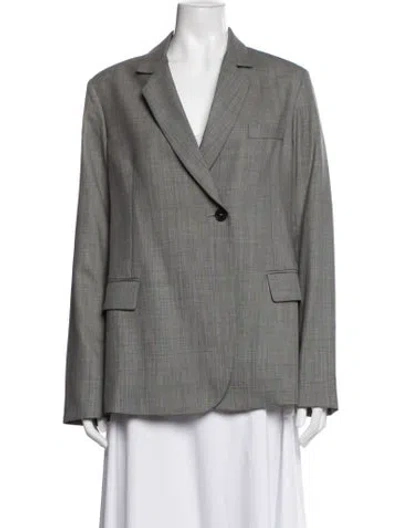 Pre-owned Nili Lotan Virgin Wool Blazer In Grey