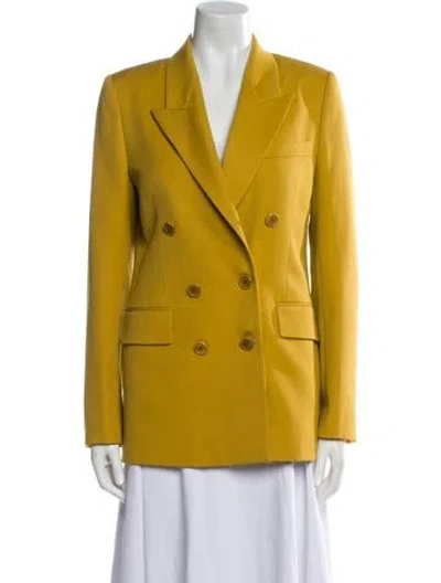 Pre-owned Nili Lotan Virgin Wool Blazer In Yellow
