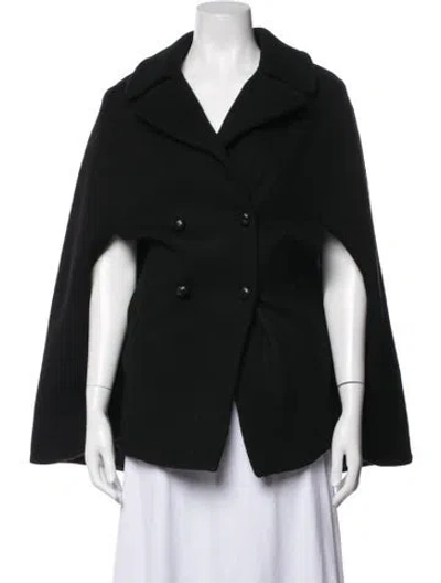 Pre-owned Nili Lotan Virgin Wool Cape In Black