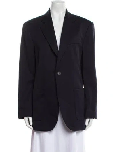 Pre-owned Nili Lotan Virgin Wool Coat In Blue