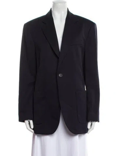 Pre-owned Nili Lotan Virgin Wool Coat In Blue