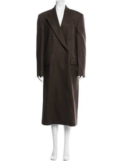 Pre-owned Nili Lotan Virgin Wool Coat In Brown