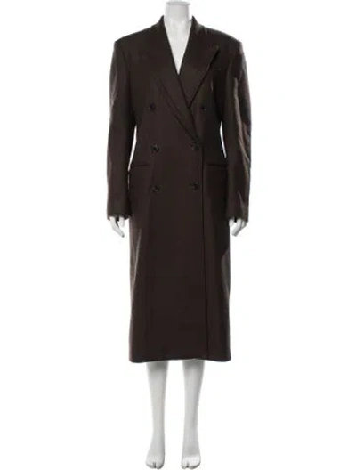 Pre-owned Nili Lotan Virgin Wool Coat In Brown