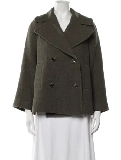 Pre-owned Nili Lotan Virgin Wool Coat In Green