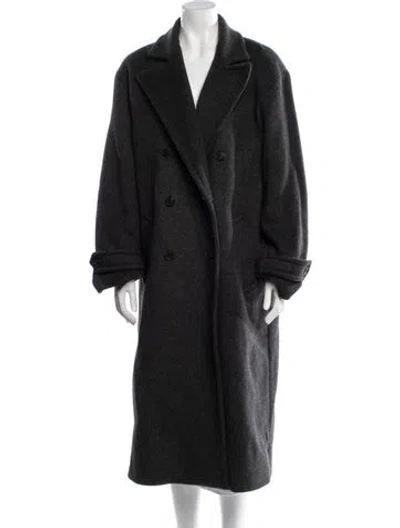 Pre-owned Nili Lotan Virgin Wool Faux Fur Coat In Gray