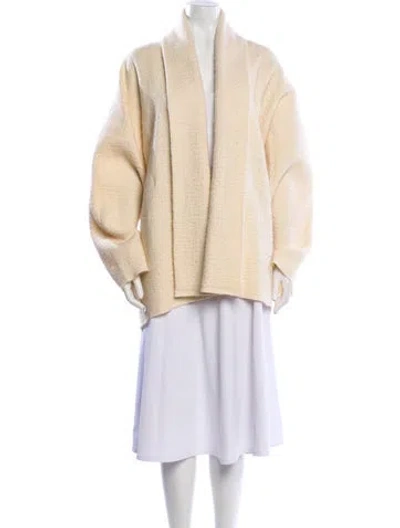 Pre-owned Nili Lotan Virgin Wool Faux Fur Coat In Neutral