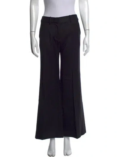Pre-owned Nili Lotan Virgin Wool Flared Pants In Black