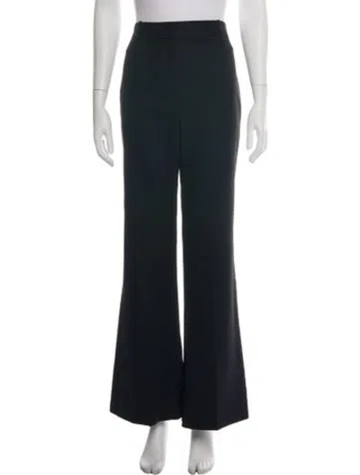 Pre-owned Nili Lotan Virgin Wool Flared Pants In Black