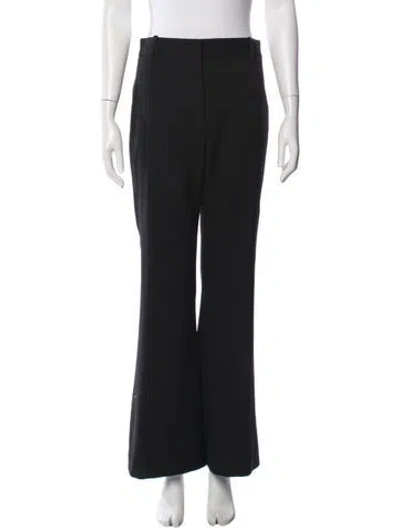 Pre-owned Nili Lotan Virgin Wool Flared Pants In Black