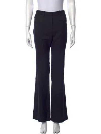 Pre-owned Nili Lotan Virgin Wool Flared Pants In Black