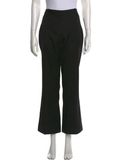 Pre-owned Nili Lotan Virgin Wool Flared Pants In Black