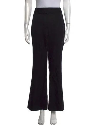 Pre-owned Nili Lotan Virgin Wool Flared Pants In Black