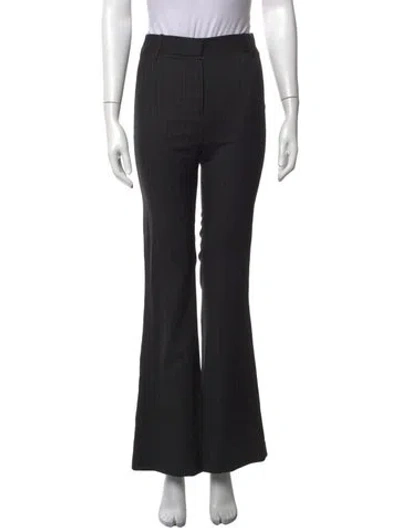 Pre-owned Nili Lotan Virgin Wool Flared Pants In Black