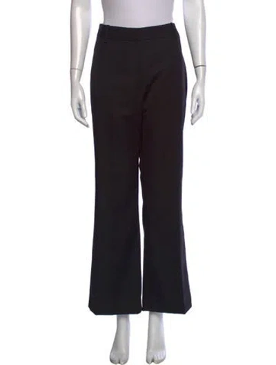 Pre-owned Nili Lotan Virgin Wool Flared Pants In Black