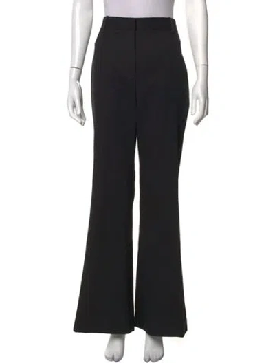 Pre-owned Nili Lotan Virgin Wool Flared Pants In Black