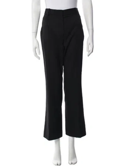 Pre-owned Nili Lotan Virgin Wool Flared Pants In Black
