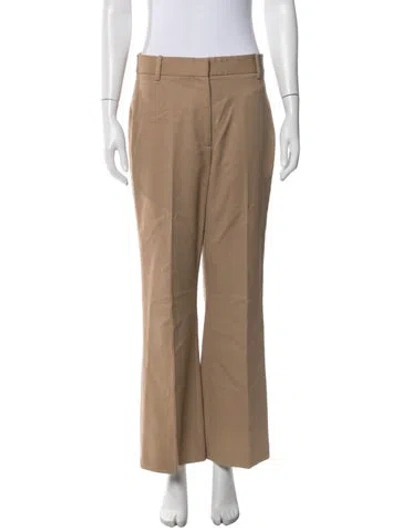 Pre-owned Nili Lotan Virgin Wool Flared Pants In Brown
