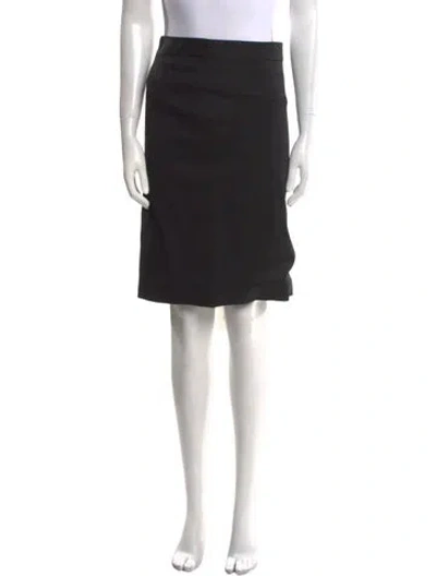 Pre-owned Nili Lotan Virgin Wool Knee-length Skirt W/ Tags In Black