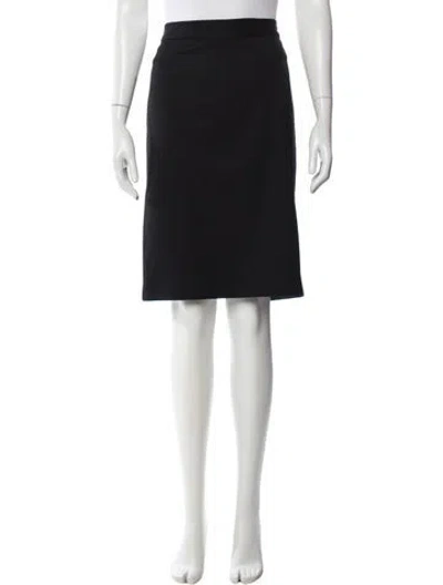 Pre-owned Nili Lotan Virgin Wool Knee-length Skirt W/ Tags In Black