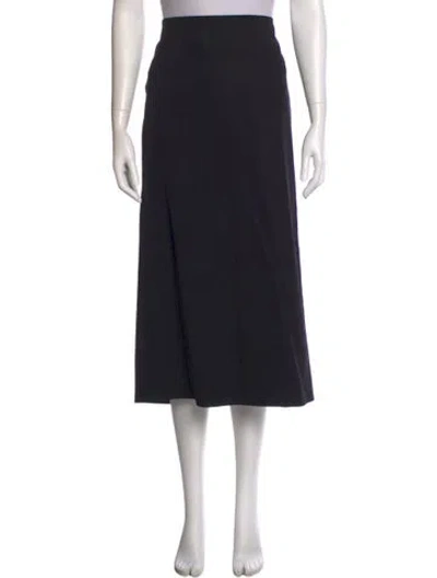 Pre-owned Nili Lotan Virgin Wool Midi Length Skirt W/ Tags In Black