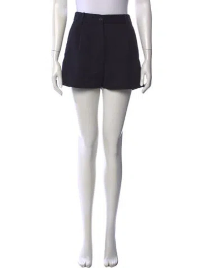 Pre-owned Nili Lotan Virgin Wool Mini Shorts In Blue