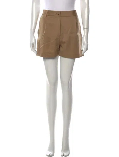 Pre-owned Nili Lotan Virgin Wool Mini Shorts In Brown