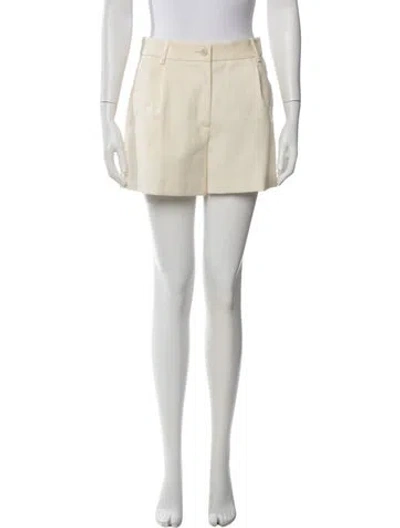 Pre-owned Nili Lotan Virgin Wool Mini Shorts In Neutral