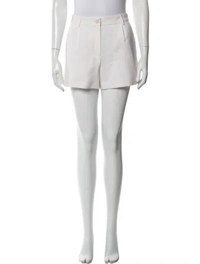 Pre-owned Nili Lotan Virgin Wool Mini Shorts In White
