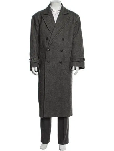 Pre-owned Nili Lotan Virgin Wool Overcoat In Gray
