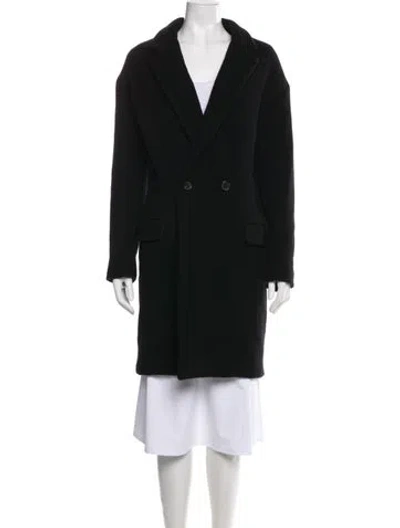 Pre-owned Nili Lotan Virgin Wool Peacoat In Black