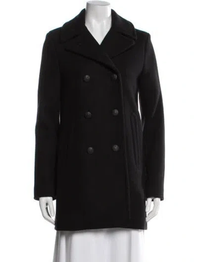 Pre-owned Nili Lotan Virgin Wool Peacoat In Black