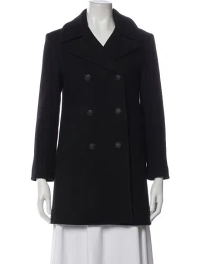 Pre-owned Nili Lotan Virgin Wool Peacoat In Black