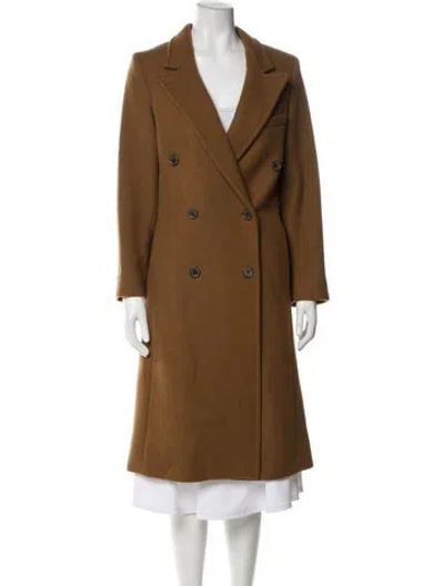 Pre-owned Nili Lotan Virgin Wool Peacoat In Brown