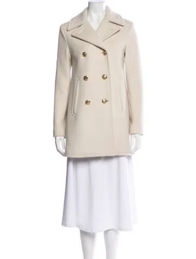 Pre-owned Nili Lotan Virgin Wool Peacoat In Neutral