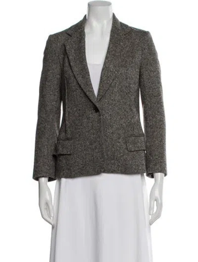 Pre-owned Nili Lotan Virgin Wool Printed Blazer In Neutral