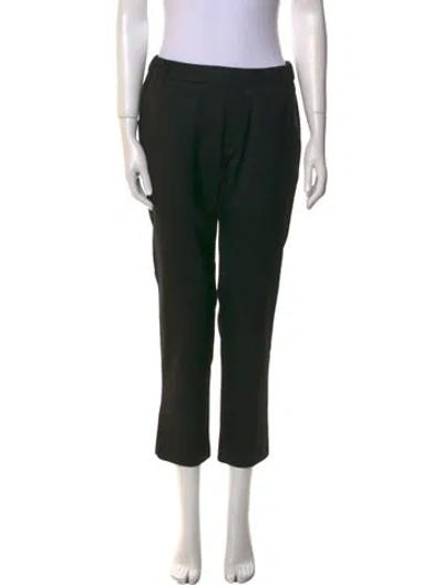 Pre-owned Nili Lotan Virgin Wool Straight Leg Pants In Black