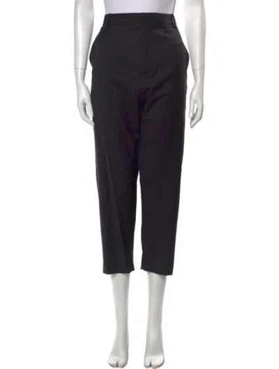 Pre-owned Nili Lotan Virgin Wool Straight Leg Pants In Black