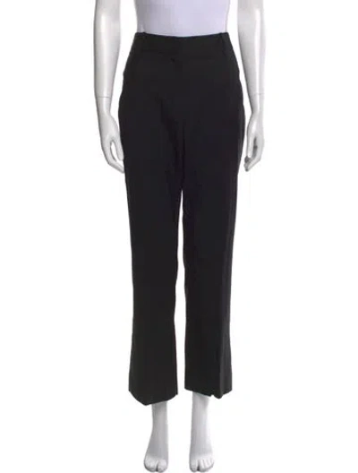 Pre-owned Nili Lotan Virgin Wool Straight Leg Pants In Black