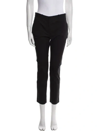 Pre-owned Nili Lotan Virgin Wool Straight Leg Pants In Black