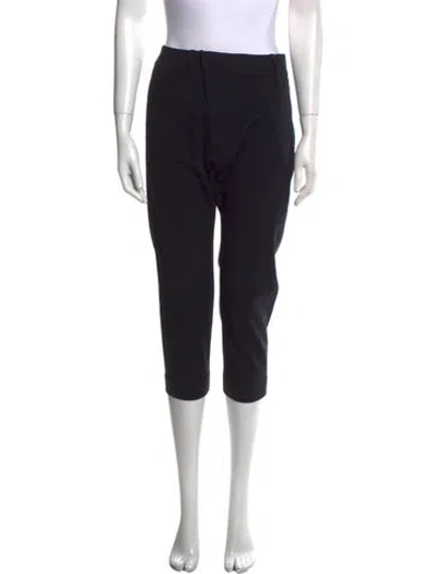 Pre-owned Nili Lotan Virgin Wool Straight Leg Pants In Black