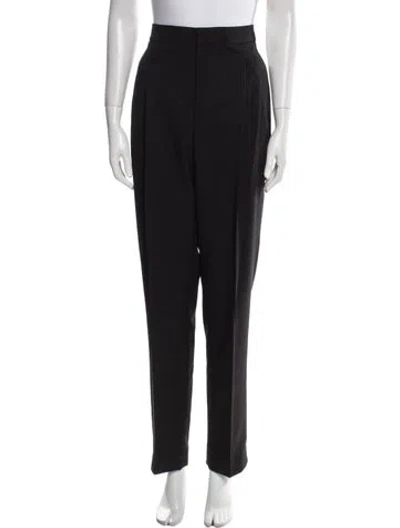 Pre-owned Nili Lotan Virgin Wool Straight Leg Pants In Black