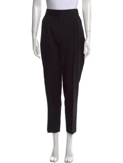 Pre-owned Nili Lotan Virgin Wool Straight Leg Pants In Black