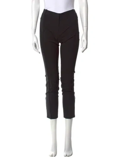 Pre-owned Nili Lotan Virgin Wool Straight Leg Pants In Black