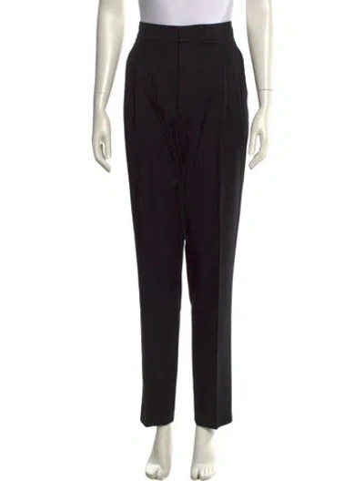 Pre-owned Nili Lotan Virgin Wool Straight Leg Pants In Black