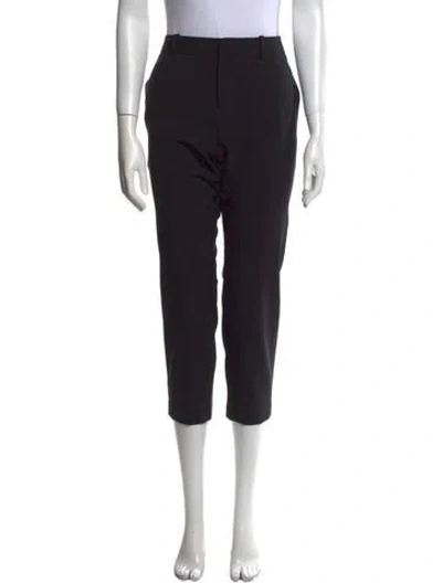 Pre-owned Nili Lotan Virgin Wool Straight Leg Pants In Black
