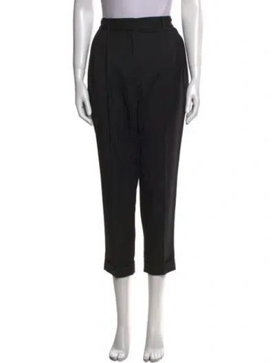 Pre-owned Nili Lotan Virgin Wool Straight Leg Pants In Black